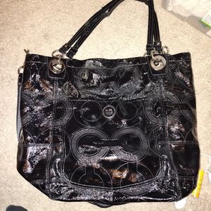 Used coach black tote crossbody